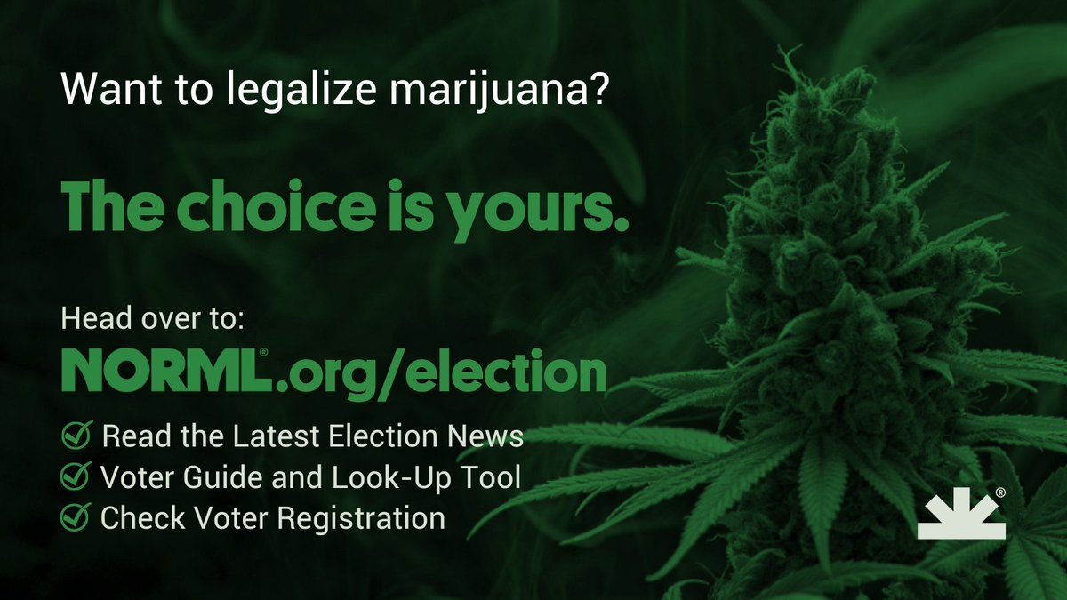 NORML's tweet photo. This November, it will be very important that voters have access to the most up to date #cannabis news, as well as a comprehensive voter guide and tools to check your registration status. 

Just head over to --> https://t.co/lful7vi15o

Let's #LegalizeAmerica! https://t.co/yigoxMsDf6