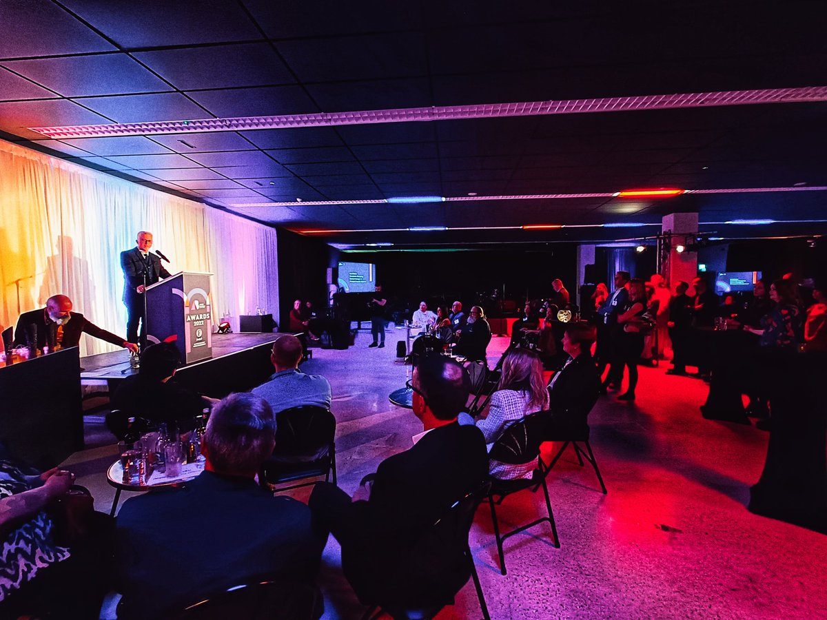 artsbusinessni's tweet photo. Delighted to welcome on stage Lee Cutler, Manager Forestside Shopping Centre & of course our Principal Awards Sponsor #ABNI https://t.co/foS7ArDQIK