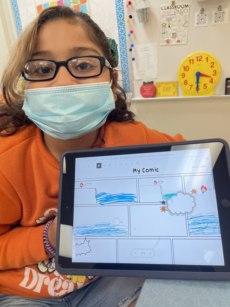 😆 Haha! 💥Bam! 💨 Poof! 💥 Boom! 🤩 Wow!

Onomatopoeias are words that sound like the sounds that they describe. These Third grade students are learning all about them and using them to create unique comic strips! 

What’s your favorite onomatopoeia?