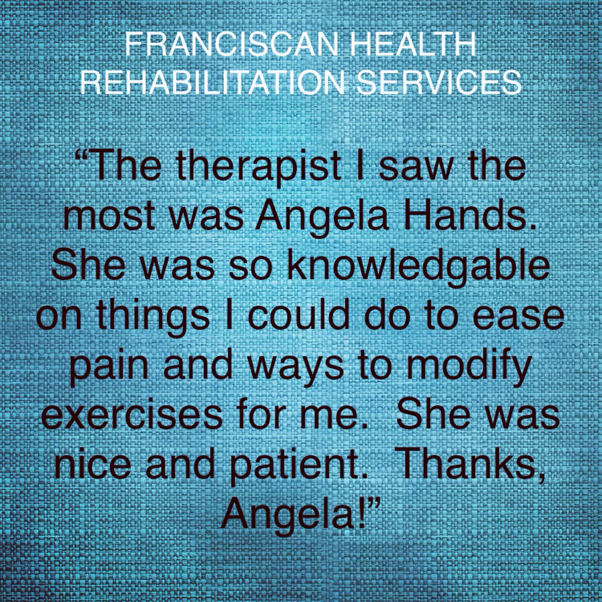 #FranciscanHealthRehab
