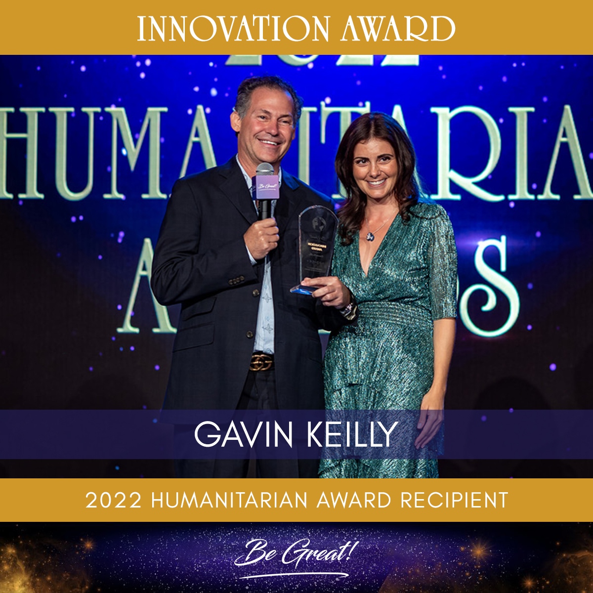 begreatnetwork's tweet photo. Congratulations to Gavin Keilly (Founder of GBK Brand Bar) for receiving our Innovation Award at our 2022 Be Great! Humanitarian Awards on 9/9/22. 🤩

Gavin got involved in the non-profit sector in the year 2000 when he asked himself the million-dollar question, “What do I wa... https://t.co/G56uzUienw