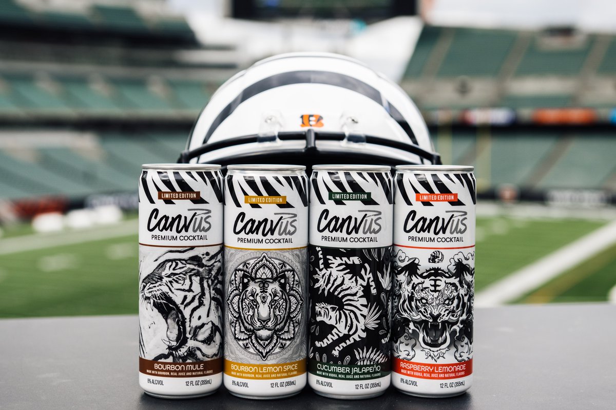 DrinkCanvus's tweet photo. T-Minus 5 hours until the White Bengal is unleashed 🐅
#cannedcocktail #whodey #whodeynation #thursdaynightfootball #bengals #wearwhite #TNFonAmazon https://t.co/FhUhBuCNHt
