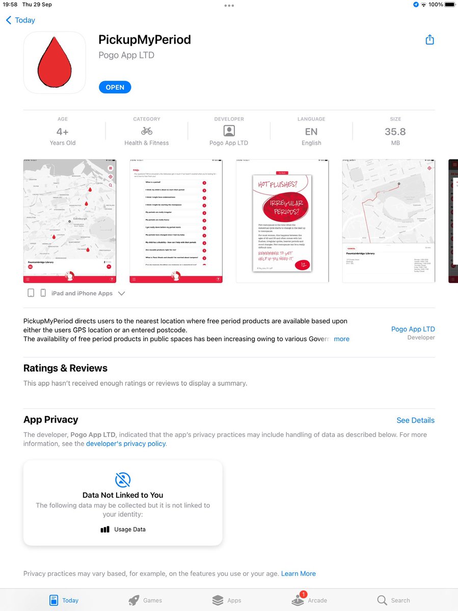 The PDG would like to make everyone aware of the pick up my period app. Available in the Apple store and android. The App provides a list of locations locally where sanitary products can be accessed free of charge.