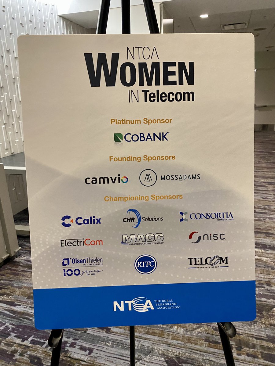 Proud to be one of the founding sponsors for the <a href="/NTCAconnect/">NTCA-The Rural Broadband Association</a> Women in Telecom group! #womenintech #ruralbroadband #supportsection #womenleaders #camvio