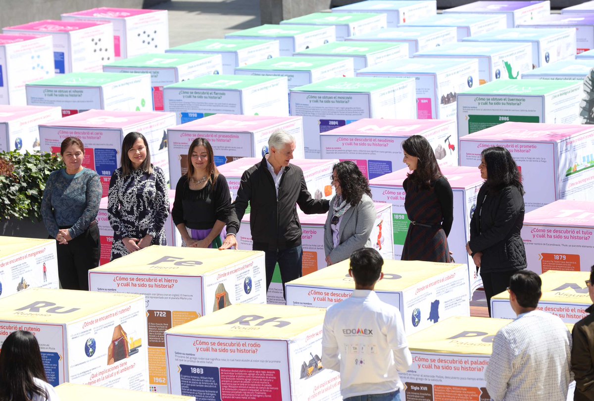 alfredodelmazo's tweet photo. Octubre es el mes de la ciencia en el #Edoméx y un elemento muy atractivo es la Tabla Periódica Monumental. Estará dos semanas aquí en el Parque de la Ciencia Fundadores. https://t.co/XoHVog1FjC