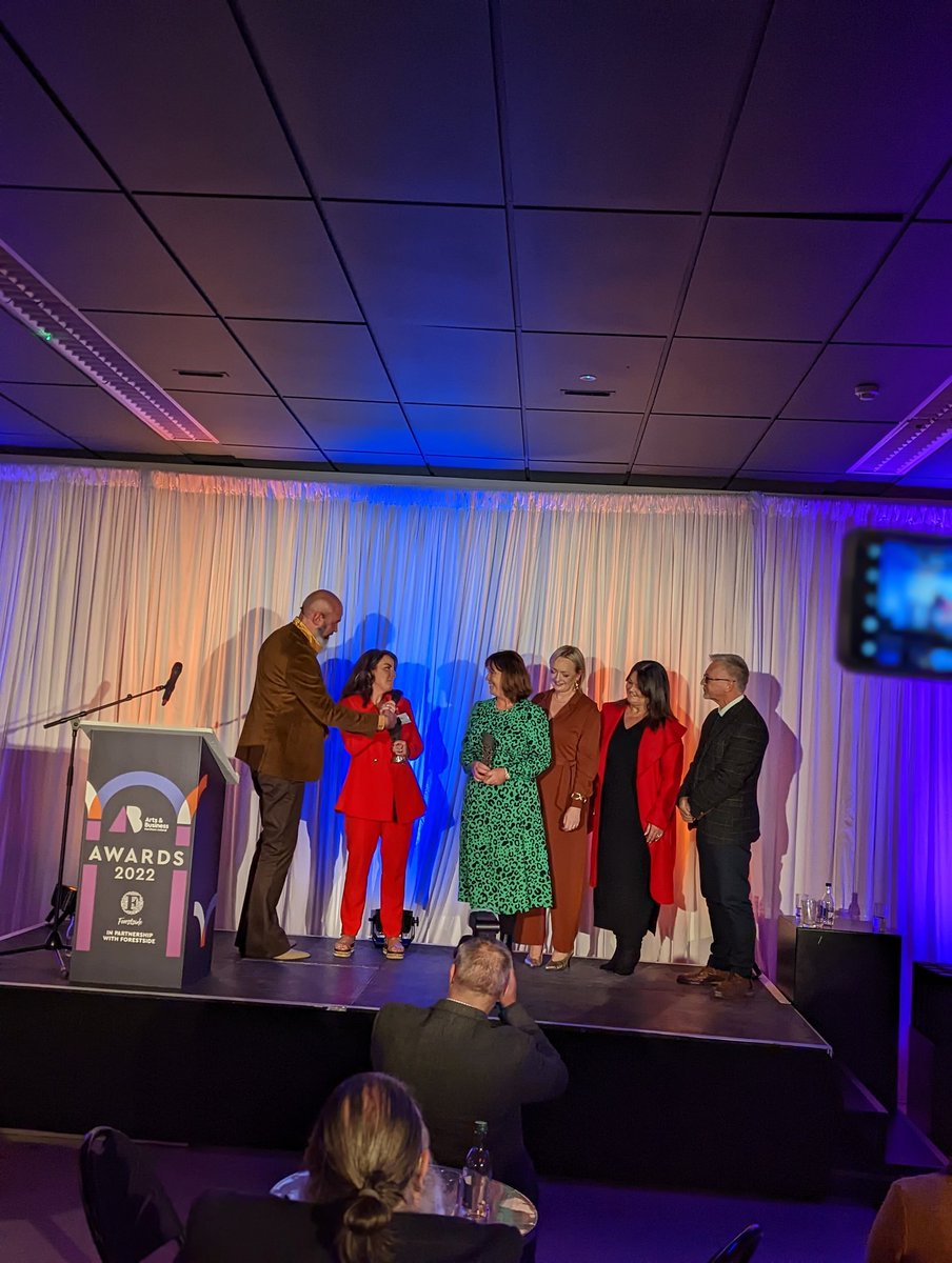 PlayhouseDerry's tweet photo. So honoured to receive Highly Commended in @artsbusinessni Brand Storytelling Award with #GuildhallDerry at #ABNIawards2022. Congratulations to all winners and shortlisted including neighbours @MillenniumForum! 🌟🌟 https://t.co/FMEUMRW7Vl