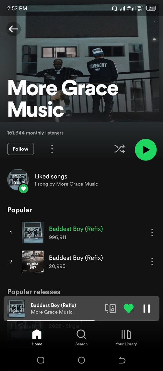 theoxyverse's tweet photo. .@oxladeofficial’s “baddest boy” refix has accrued almost 1 million listens on spotify. 🤯 https://t.co/iroe29O6e3