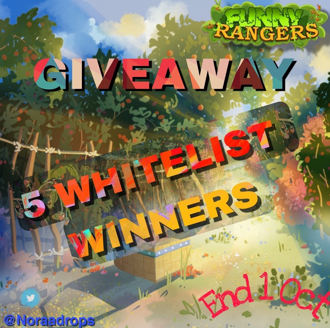 🎁🎁GIVEAWAY 5 WHITELIST🎁🎁
✅Follow <a href="/Funny_Rangers/">Funny Rangers on WAX</a> &amp; @Noraadrops
✅Join discord.gg/W6DJDE2YdP
✅RT - Like🥰🤩
✅#3 friends, Comment Wax
Good luck to all.🍀
#NFTGiveaways #WAX #NFTdrops #NFTGame #NFTProjects #NFT #PlayToEarn #Giveaway #Giveaways #NFTGiveaway #NFTProjects #waxp