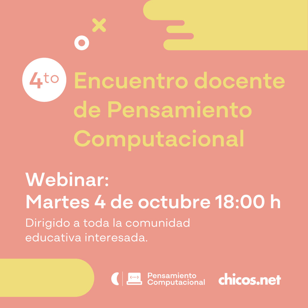 Ceibal_Uy's tweet photo. Sumate este 4 de octubre, a las 18 h, al webinar “4to Encuentro docente de Pensamiento Computacional”.
Más información👉 https://t.co/GptkhmlYvW
Inscripciones👉 https://t.co/8PXhWP4sR2 https://t.co/Uq0239MB8Y