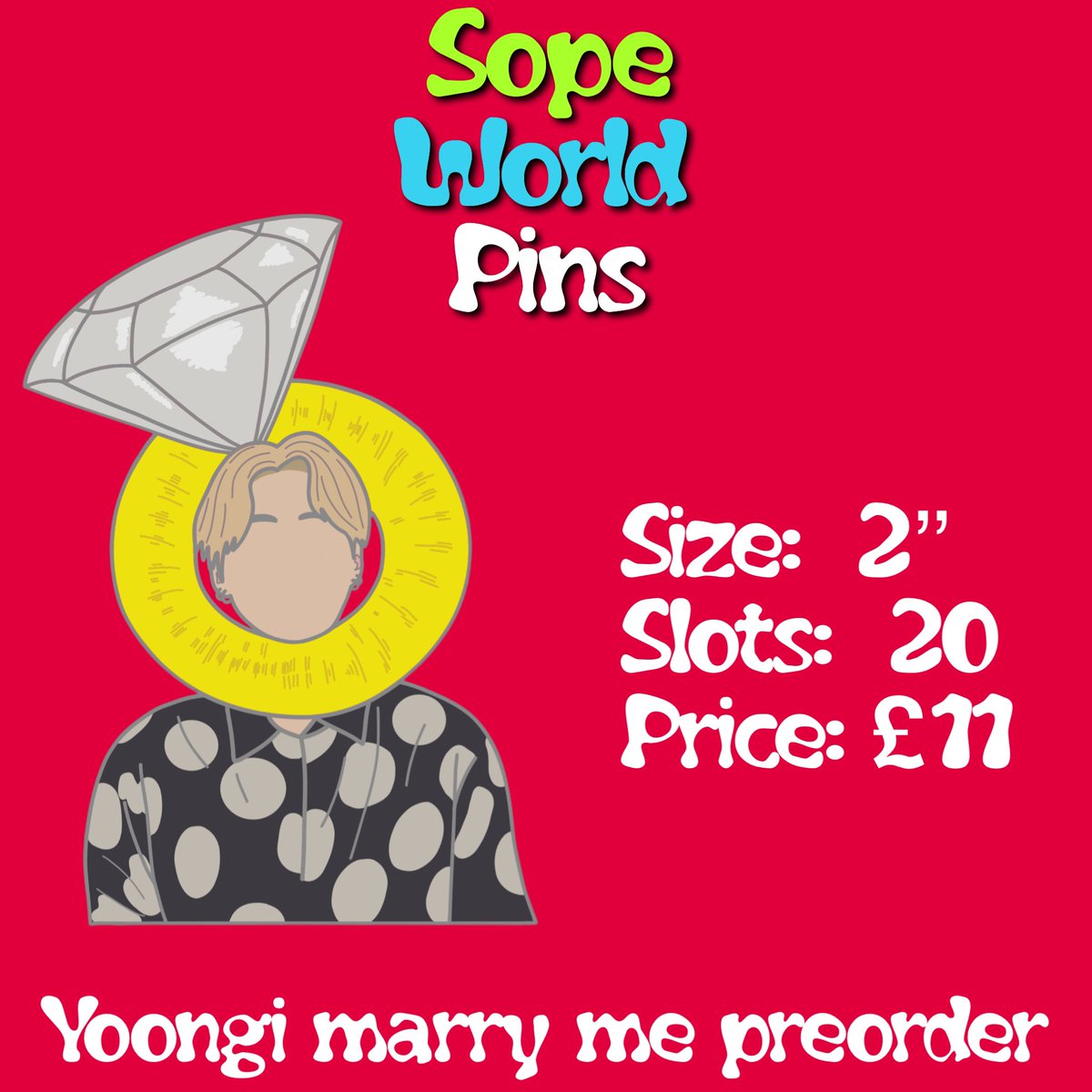 sopeworldpins's tweet photo. ✨ SHOP UPDATE ✨

SAT 1ST OCT @ 9PM BST! One of my biggest preorders in a looooong, long time! 

This will include: 
⁃Tae Vogue x3 preorders 
⁃Jimin merch box preorders 
⁃Marry me Yoongi preorders! 

Preorders will be guaranteed A grades and come with lots of goodies! https://t.co/fGwMzy5o4Z