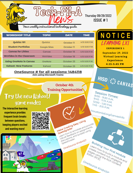 Coach_JHaynes's tweet photo. Hot off the Press !! Check out the @FondrenMS_HISD 1st issue of Tech-Fil-A News, Your Instructional Technology Guide. #BlazingExcellence #TechFilA https://t.co/Vu7C1loSxS