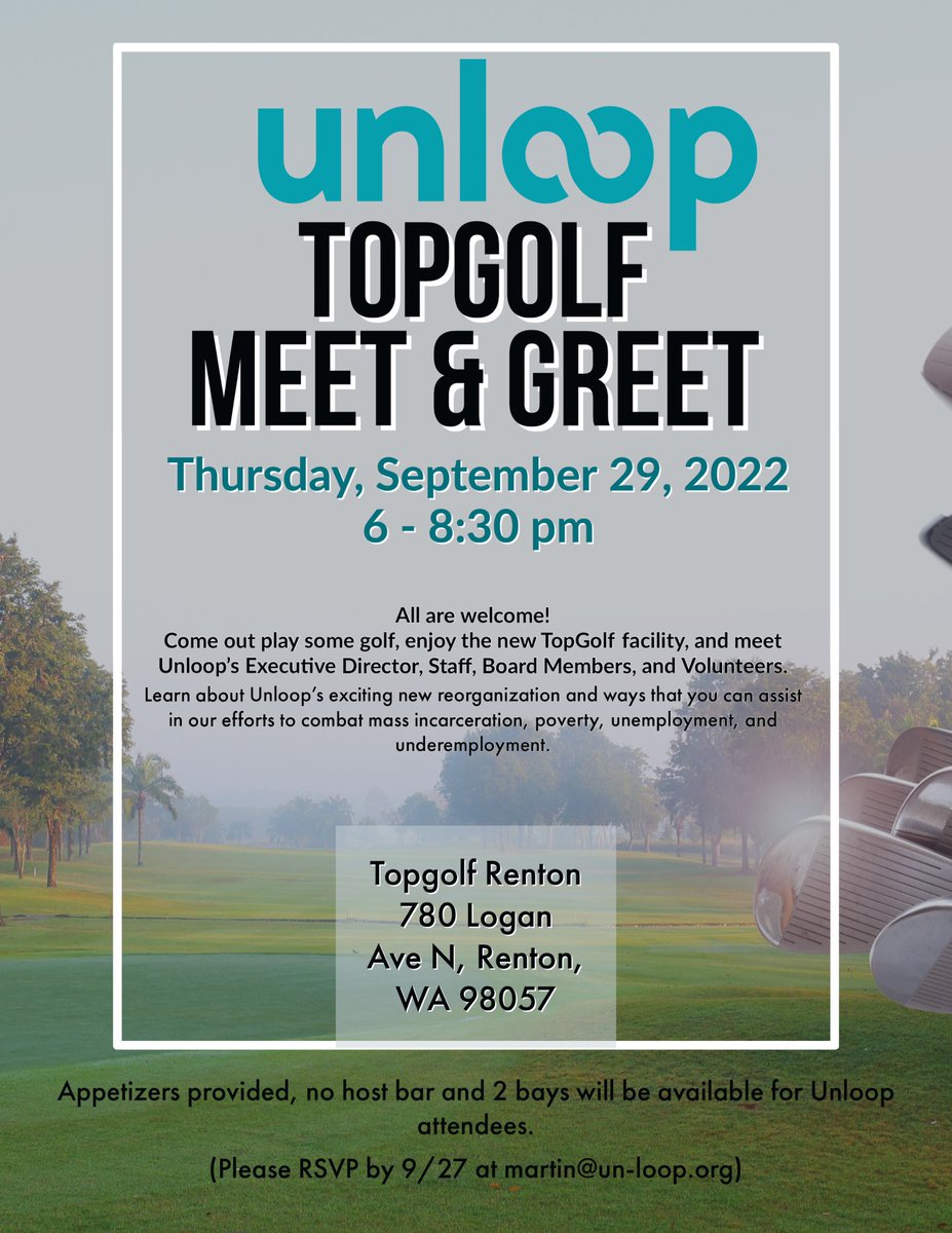 Today! We're hosting a meet and greet at <a href="/Topgolf/">Topgolf</a>. Come by to take a few swings and learn more about Unloop. Excited to be in community together!