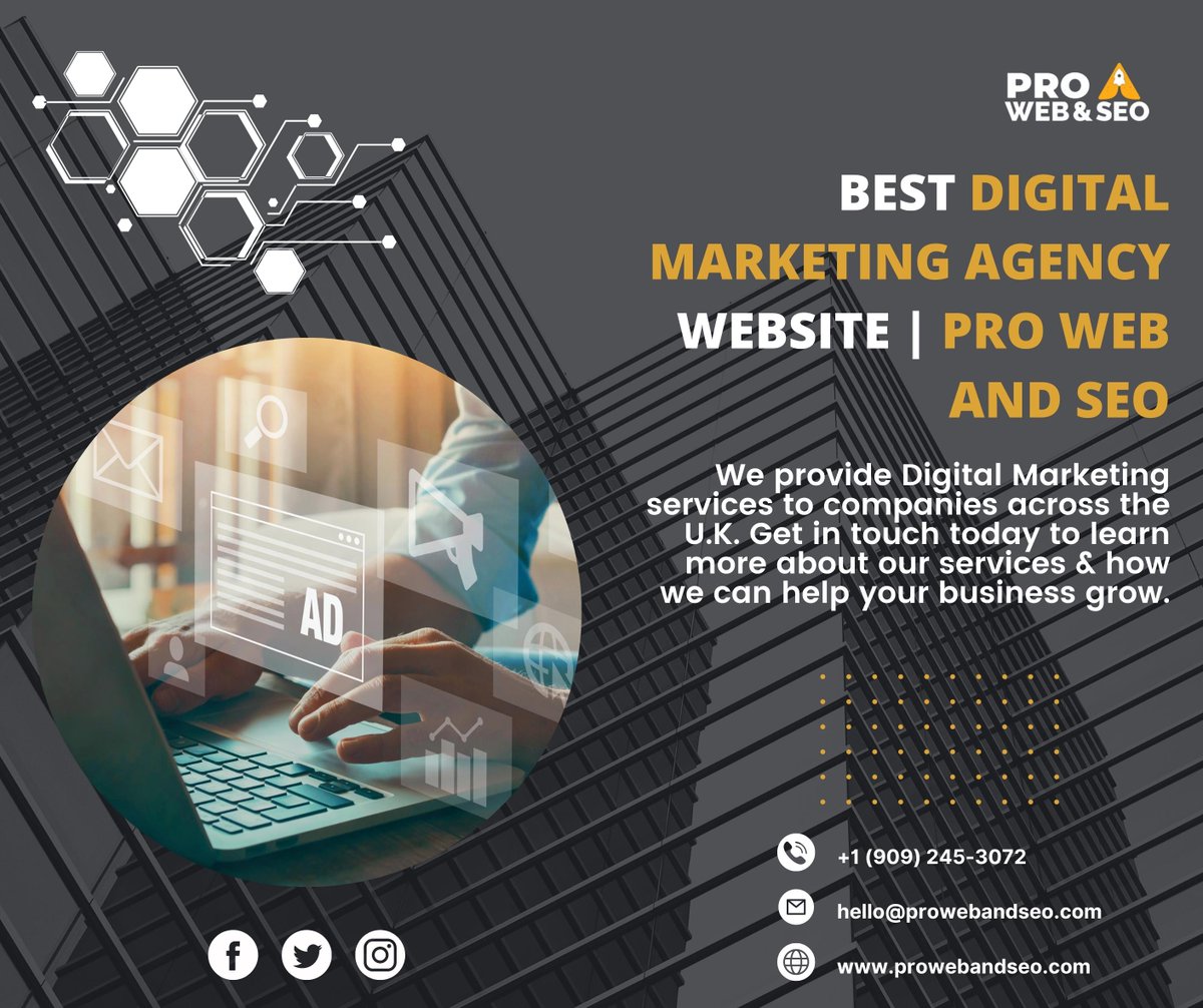 ProWebandSEO1's tweet photo. DIGITAL MARKETING AGENCY | UK | PROWEBANDSEO.

Let's Expand Your Business with our digital marketing services.
❗️ Book Your Free Consultation Now &amp; Avail Special Offers ❗️
📧 hello@prowebandseo.com
🌎 https://t.co/kpyeebY7Q9

#prowebandseo #digitalmarketing #marketing https://t.co/YM7fIvYNHM