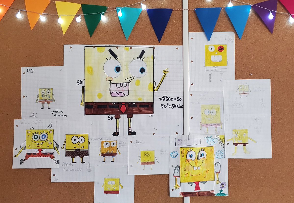 MissS_Classroom's tweet photo. today to practice working with perfect squares and square roots we created 'Spongebob Perfect-Square Pants'
🧽🟨📏✏️ https://t.co/qrvOPAYmFM
