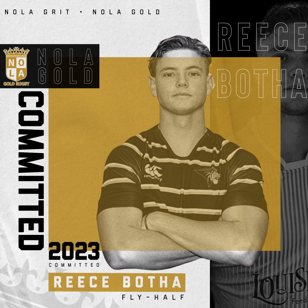 nolagoldrugby's tweet photo. Introducing our newest signing Reece Botha!

“We are very happy to announce the signing of Reece Botha. At just 22 years old, he has shown poise, professionalism and confidence during this fall season with our academy. We can’t wait to have him in Gold.” - GM, Ryan Fitzgerald https://t.co/GfrmF7mr6l