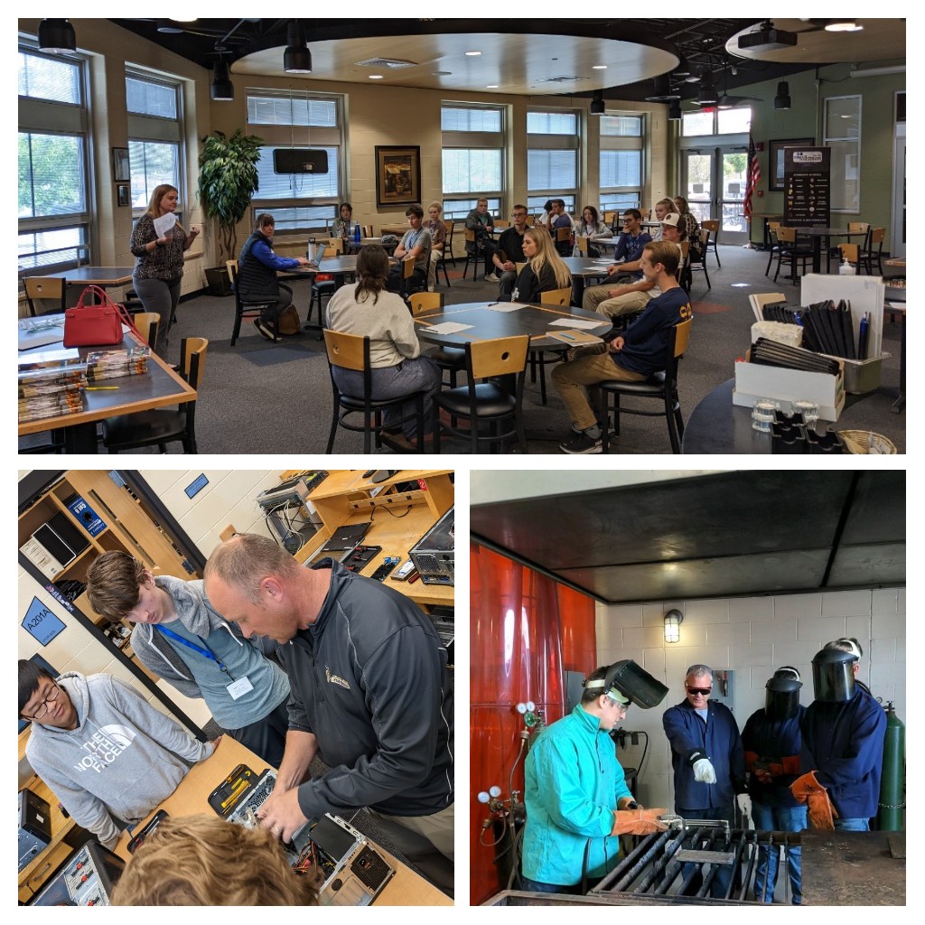 MillstreamCC's tweet image. Lots of students embracing opportunities this week! Mr. Schomaeker &amp;amp; Mr. Johnson's students get hands on experience w/ oxy-acetylene &amp;amp; building computers. A group of student leaders also got to share their experiences with @tcffindlay #theSTREAM #corevalue3 #embraceopportunities