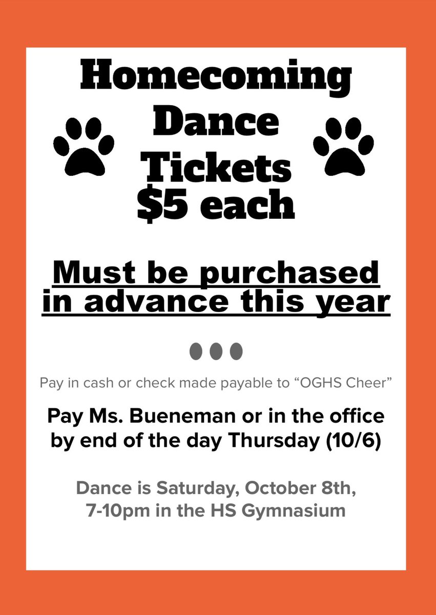 ogcheer's tweet image. Purchase your tickets starting tomorrow!! 🎉💃🕺#HomecomingDance #GoPanthers