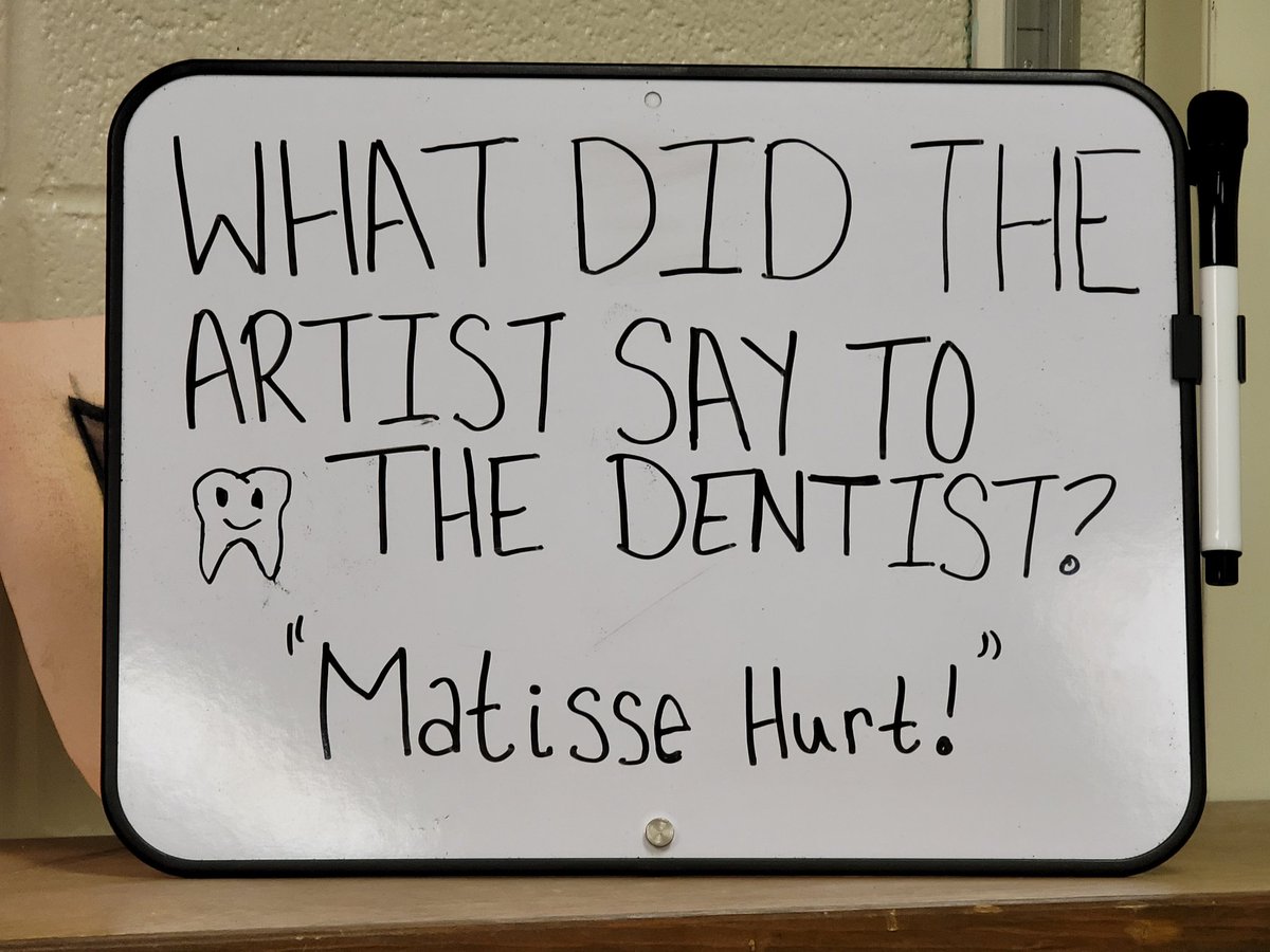GOWHS_Art's tweet photo. Miss Plazak's art joke of the week. #forthw #d118life #whstakeartmakeart https://t.co/CvOHtqiLOQ