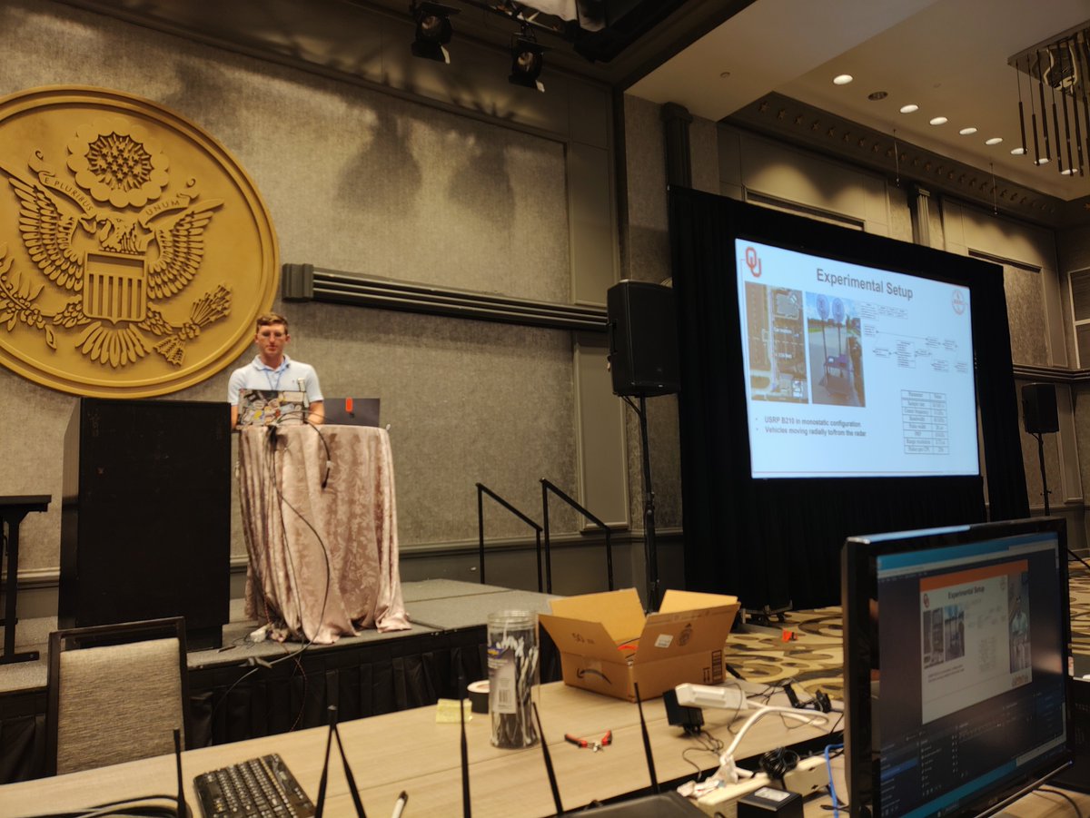 dEnergy_dTime's tweet photo. At #GRCon22, Shane Flandermeyer sharing his work on the gr-plasma accelerated radar tour is making me feel very nostalgic about my OFDM Radar days https://t.co/ZdZ3McPFaR