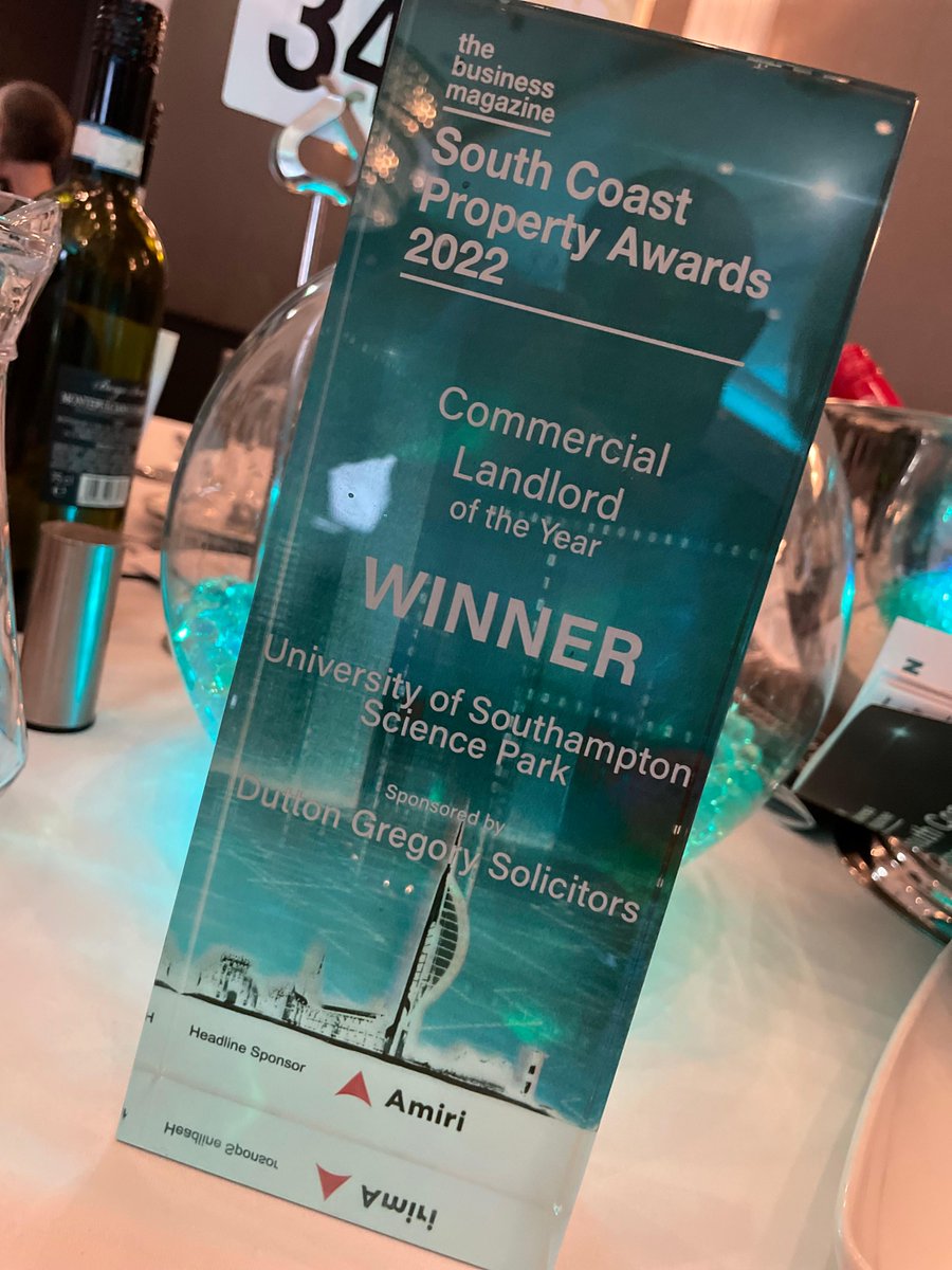 Well, we’ve only gone and done it! We’ve won Commercial Landlord of the Year at the South Coast Property Awards 2022. Thank you to everyone involved for recognising our hard work making the Science Park the amazing place it is. #scpa22 #commerciallandlordoftheyear22