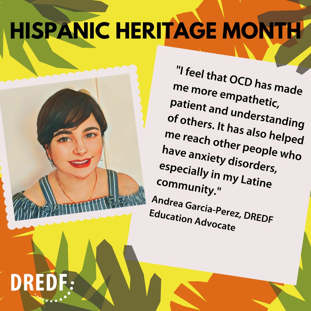 DREDF's tweet photo. NEW BLOG POST ALERT! #DREDF Education Advocate, Andrea Garcia-Perez honors #HispanicHeritageMonth with us by opening up about what it was like growing up Latina, while having #OCD.
https://t.co/UHd33EJF8I https://t.co/vaqUclqnUU