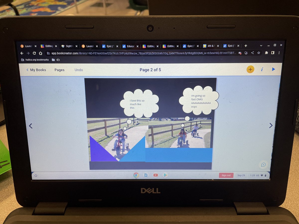 odie2teach's tweet photo. Creating excitement about writing using Book Creator. Check out those speech bubbles! Collaboration, engagement and excitement filled Mrs. Gailey’s room today! #creativity #2ndgrade @BookCreatorApp @Hall_Schools @ChicopeeWoods https://t.co/wDjICVmO6P