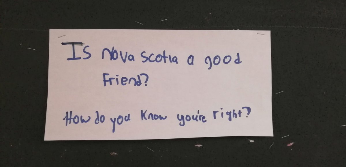 msgrosicki's tweet photo. #TruthAndReconciliation by  numbers: Math 8 estimated square roots to visually model the area of land owned by Mi'kmaq vs. the area of NS. Is NS a fair friend, in the spirit of our Peace and Friendship Treaties? #HrceTRC2022 #TreatyEd https://t.co/d4JqRi9Azv