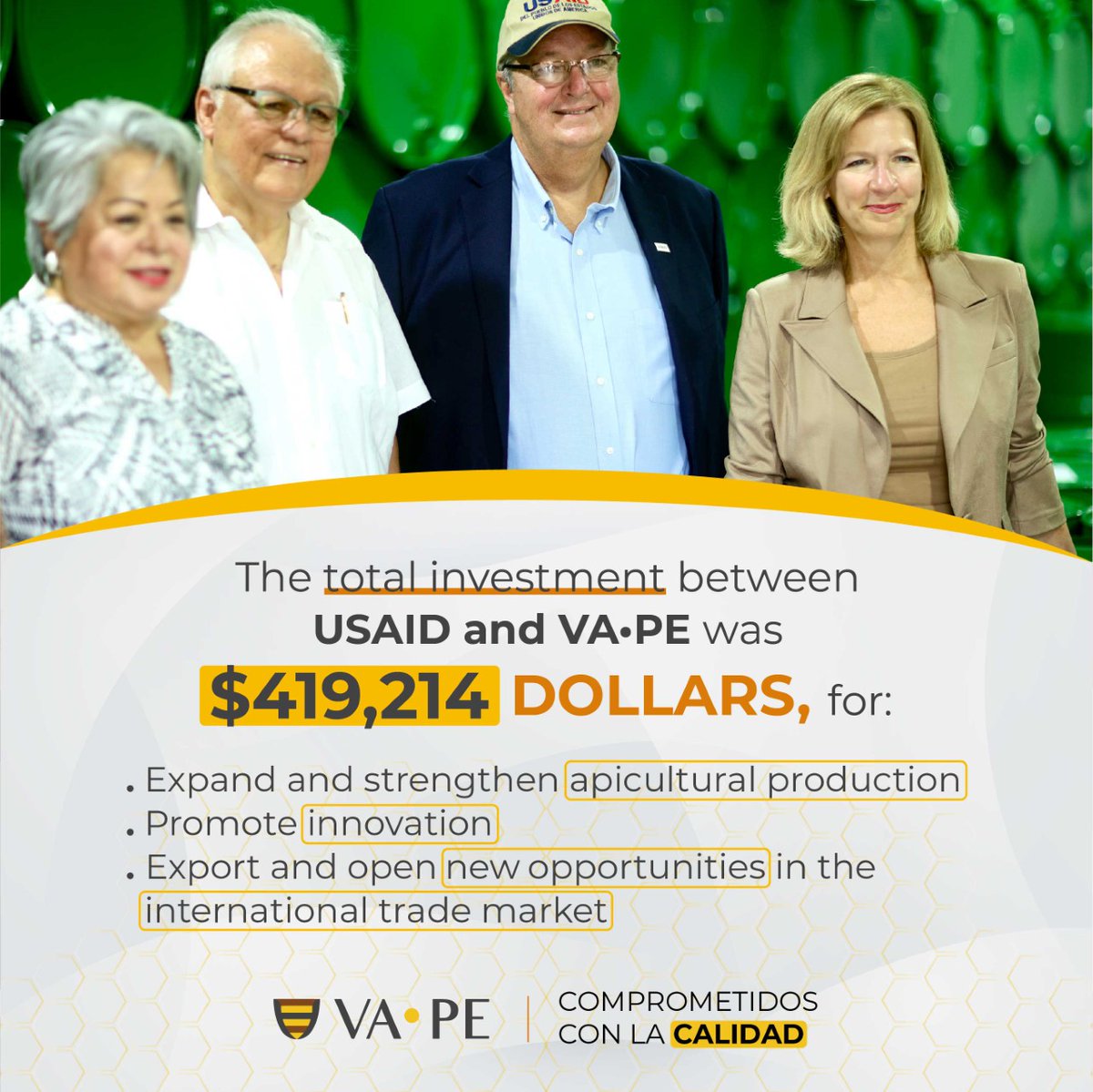 sv_vape's tweet photo. The partnership between USAID and VAPE .
.
.
.
#honey #bee #bees #beekeeping  #nature #honeybee #love #beekeeper #honeybees #miel  #organic #healthyfood #natural  #healthy  #sweet #miele #pollen #apiary https://t.co/lQkP445CHL