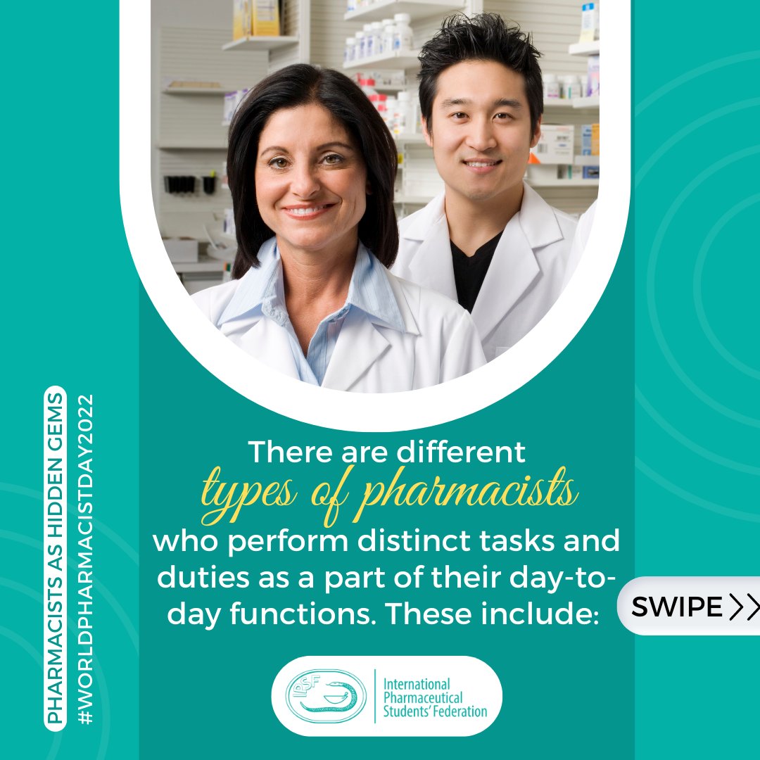 IPSForg's tweet photo. [𝐃𝐢𝐟𝐟𝐞𝐫𝐞𝐧𝐭 𝐏𝐚𝐭𝐡𝐰𝐚��𝐬]
Something that distinguishes the pharmacy profession is the wide variety of jobs you can get with your degree!
Swipe right➡️ and learn more!
 #IPSForg #WorldPharmacistDay2022  #WPD2022 #PD #ProfessionalDevelopment #KeepingitPD #GoProwithPD https://t.co/H9v8W7cHyk
