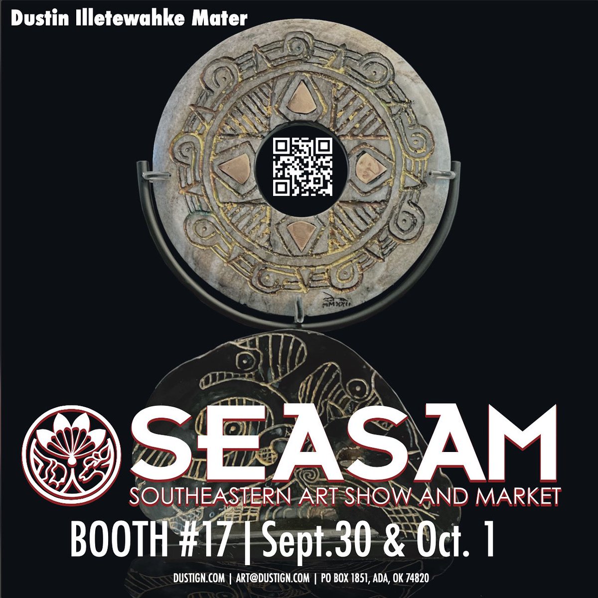 Dustign's tweet photo. Starting this tomorrow in Tishomingo is the first #seasam in person since 2019.  #chickasawannualmeeting hope to see some of you there! #chickasawartist #acrylicpainting #shellcarving #stonecarving #contemporarypainter https://t.co/femBa4OChA