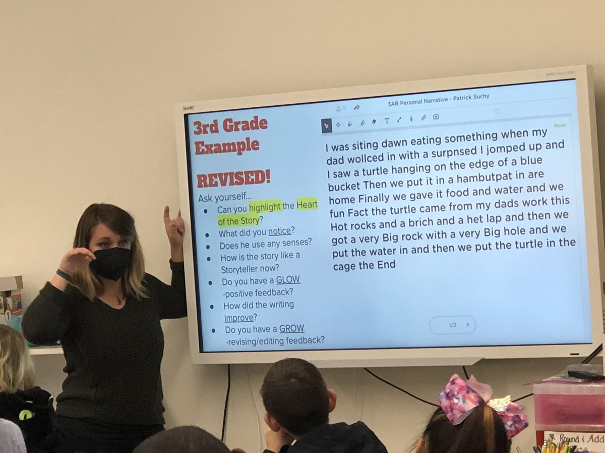 MrsAlcockES220's tweet photo. Our 3AR writers are working hard in workshop to revise the❤️ heart❤️ of their personal narratives!A special thank you to our “Teaching Bee”- Mrs. Anderson for an engaging lesson! @TheTeachingBee @JaclynRubinD100 #tigerslearn #d100inspires #d100inspira https://t.co/JUzEbON5cH