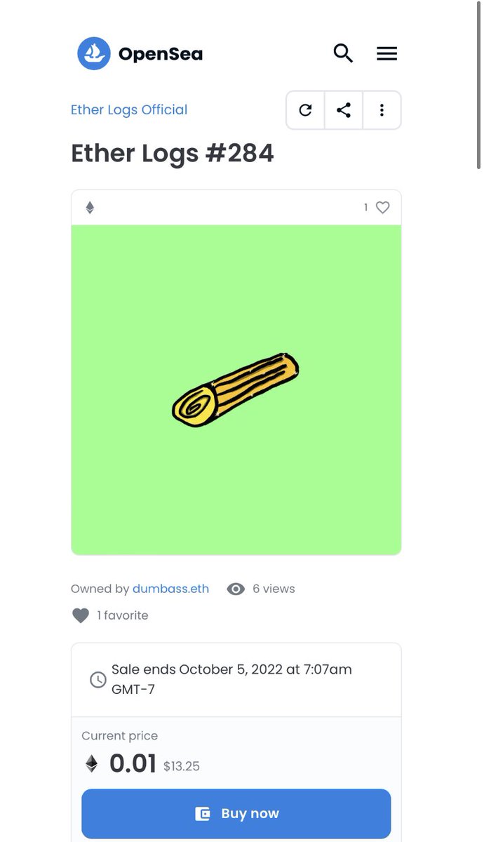 EtherLog's tweet photo. Why is there a gold etherlog listed at 0.01?
#etherlog https://t.co/ujvPINboSp