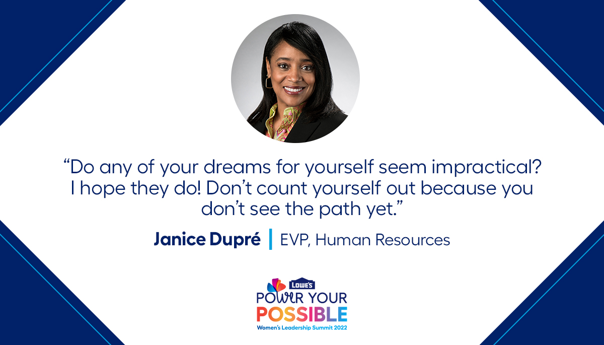 LowesCareers's tweet photo. Thank you to our 13,000+ women leaders and male allies who attended today’s 2022 Women’s Leadership Summit! 💙 

Here are a few words of inspiration from our leaders. #LowesWLS #Inspiration #Leadership #LowesWomenEmpowered https://t.co/i0eCLqDFEu