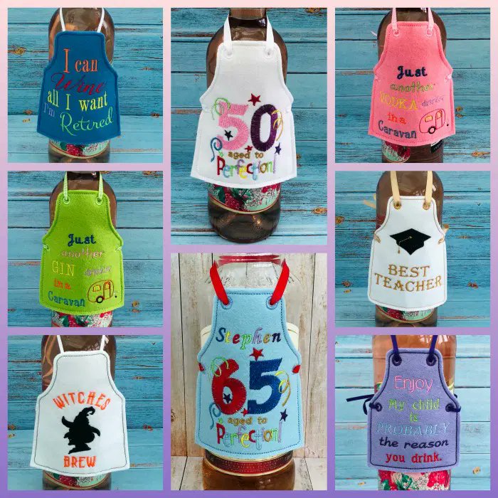 A lovely finishing touch. Personalised Bottle Apron Gifts For All Occasions thebritishcrafthouse.co.uk/product/bottle… #tbchboosterd #tbchseller