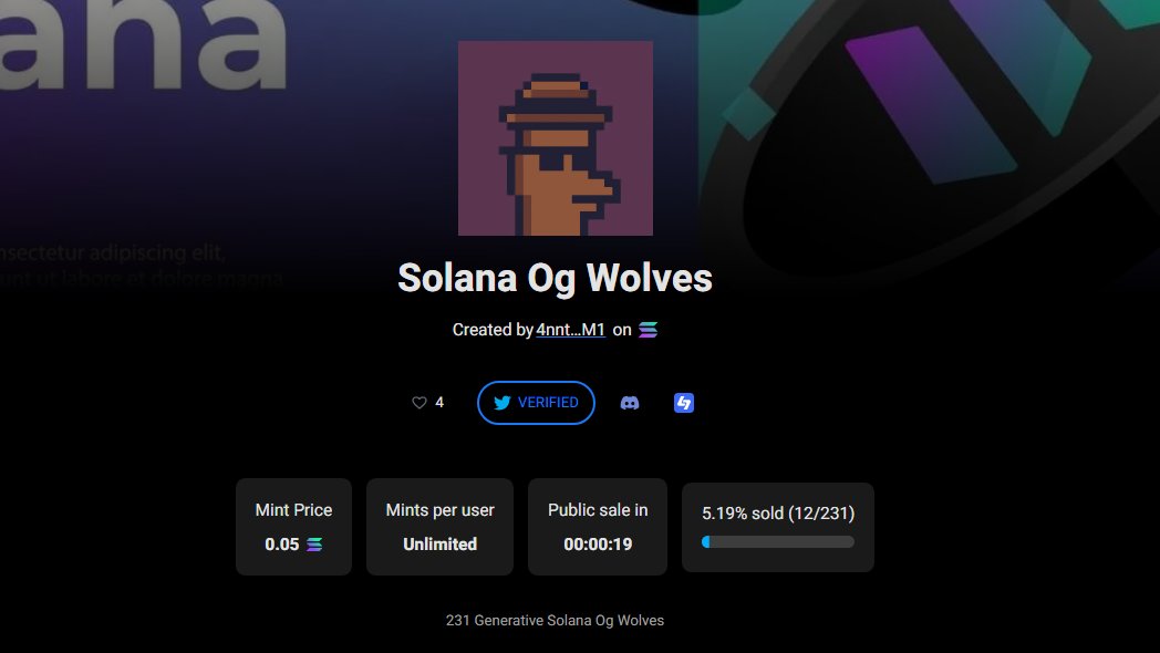 Solana OG Wolves🐺MINT LIVE 🐺 8.23% SOLD tweet media
