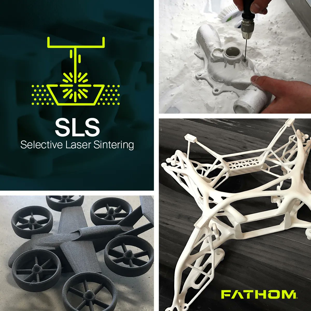 FathomMfg's tweet photo. SLS 3D printing has been loved by engineers and manufacturers for a long time. It requires no support structures because it uses unsintered powder to support the part as it is built. #Fathom #supplychain #fathommfg #3DP #3DPrinting #production #additivemanufacturing # https://t.co/wFAKbGM66W