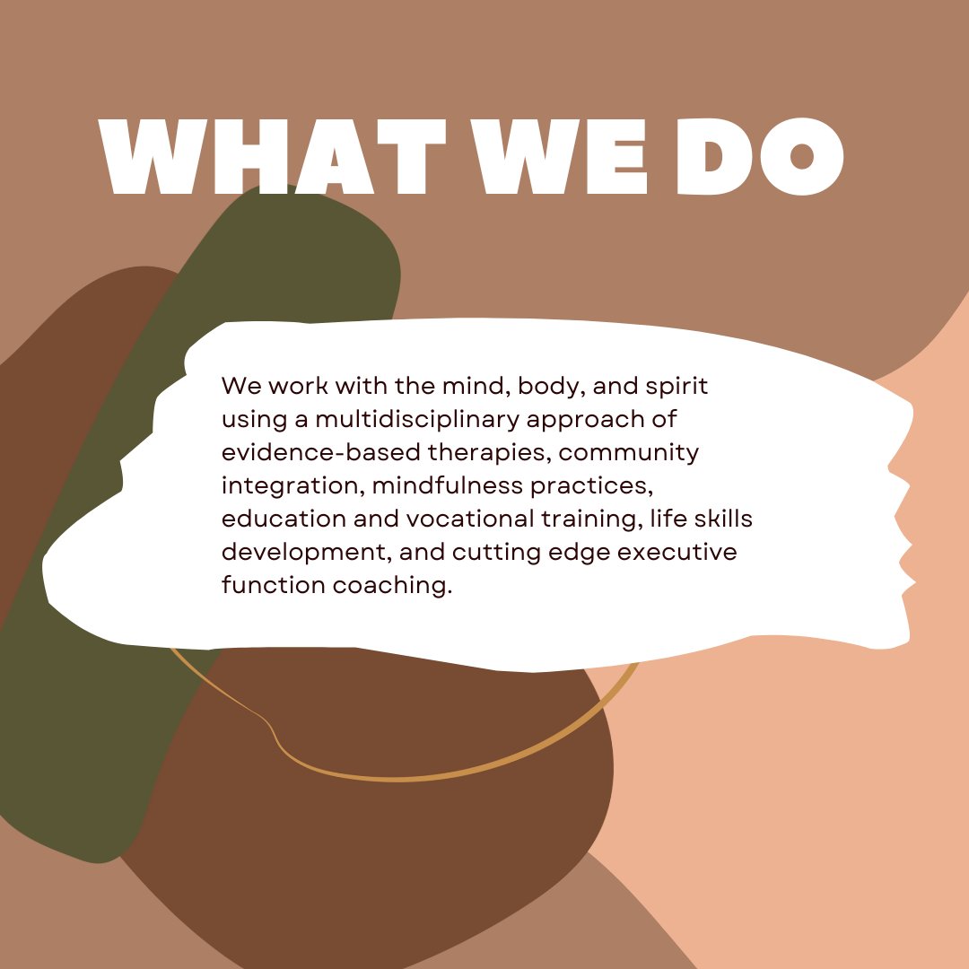 RedMtnSedona's tweet image. We work with the whole body using a multidisciplinary approach of evidence-based therapies, community integration, mindfulness practices, education and vocational training, life skills development, and cutting edge executive function coaching.

#OurProgram #WhatWeDo