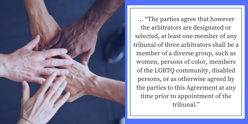 CCArbitrators's tweet photo. Looking for a way to pre-commit to a diverse panel of neutrals for future arbitrations? #CCAFellow Laura Kaster co-chaired the @CPR_Institute Diversity Model Clause subcommittee which made this clause available for use! #CCArbitrators #Arbitration #AlternativeDisputeResolution https://t.co/8C2B3ydcHH