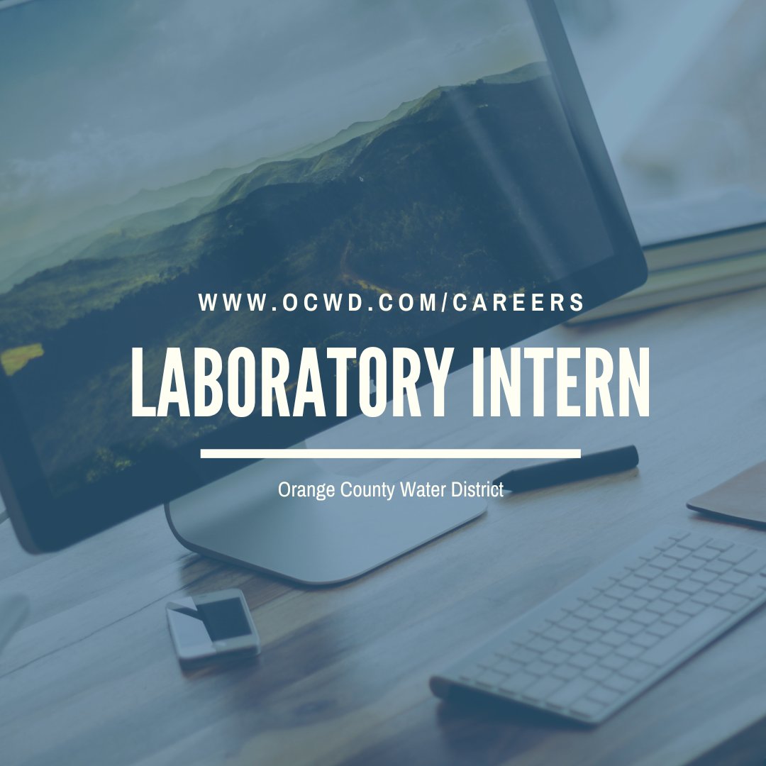 ocwaterdistrict's tweet photo. Attention college students! We’re hiring paid interns for our laboratory. Visit https://t.co/6sGiV3KNXL to learn more and apply. Applications will be accepted through October 16. https://t.co/X2WvD0lqVm