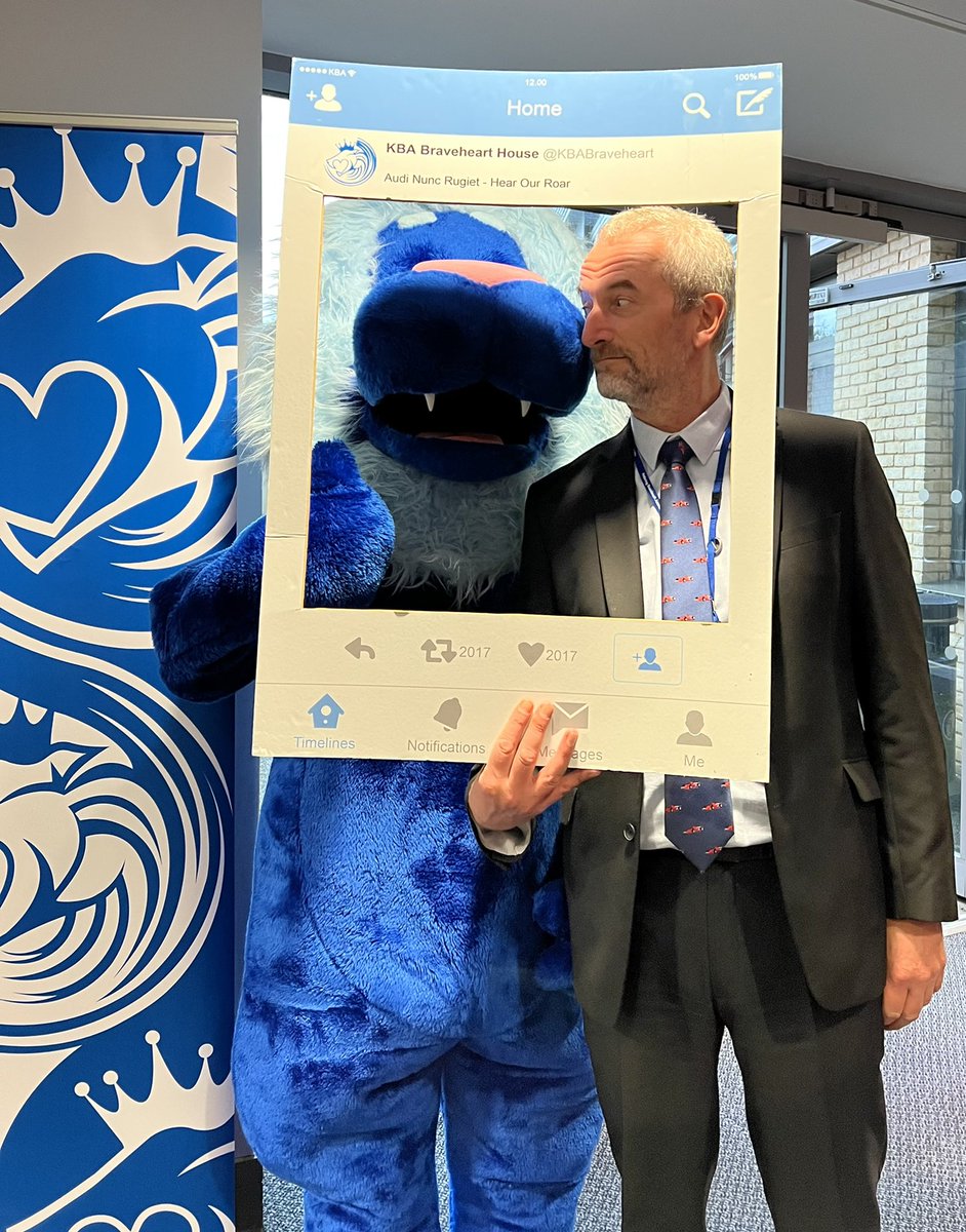 JoNeverJoe's tweet photo. Everyone wants in on chance to be papped with @KBABraveheart  💙mascot - who wouldn’t? @KBuccleuchA @Kbahousechamp https://t.co/1iuL8NwWqm