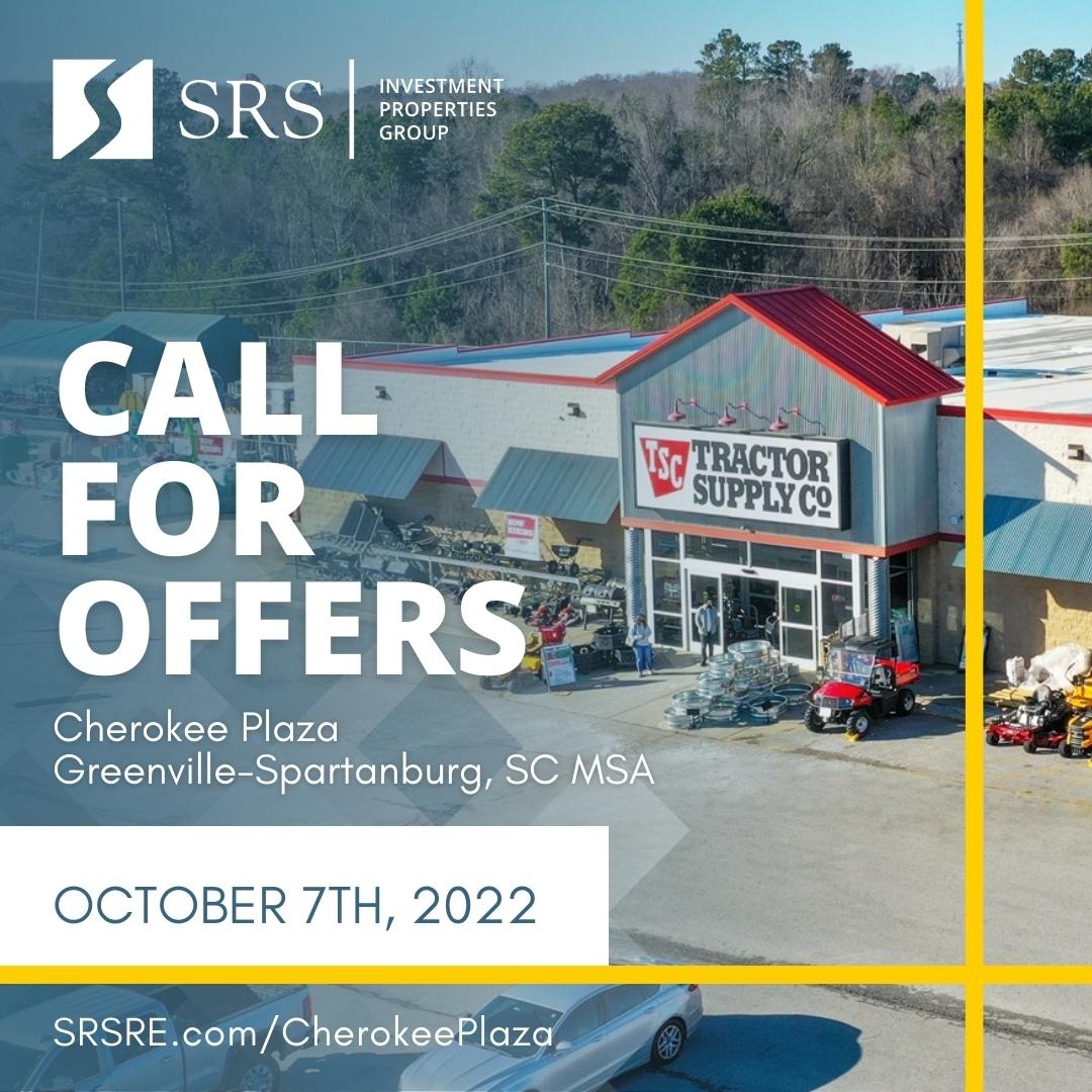 SRS_IPG's tweet photo. SRS Investment Properties Group is pleased to offer Cherokee Plaza - a 100,505± SF community center anchored by Tractor Supply Co, Big Lots, Badcock Home Furniture, and Goodwill - located within the rapidly-growing Greenville-Spartanburg, SC MSA.

https://t.co/eFK3ajTPHx https://t.co/4jWUw5i7aw