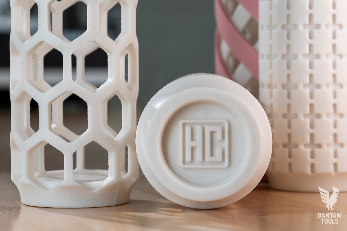 bantamtools's tweet image. Shoutout to artist, ceramicist, and trailblazer Curt Hammerly for sending us these gorgeous ceramic pieces to show off during IMTS. Showing off the work he's been doing using the Bantam Tools Desktop CNC 4th Axis definitely got a lot of folks excited! #bantamtools #CNC