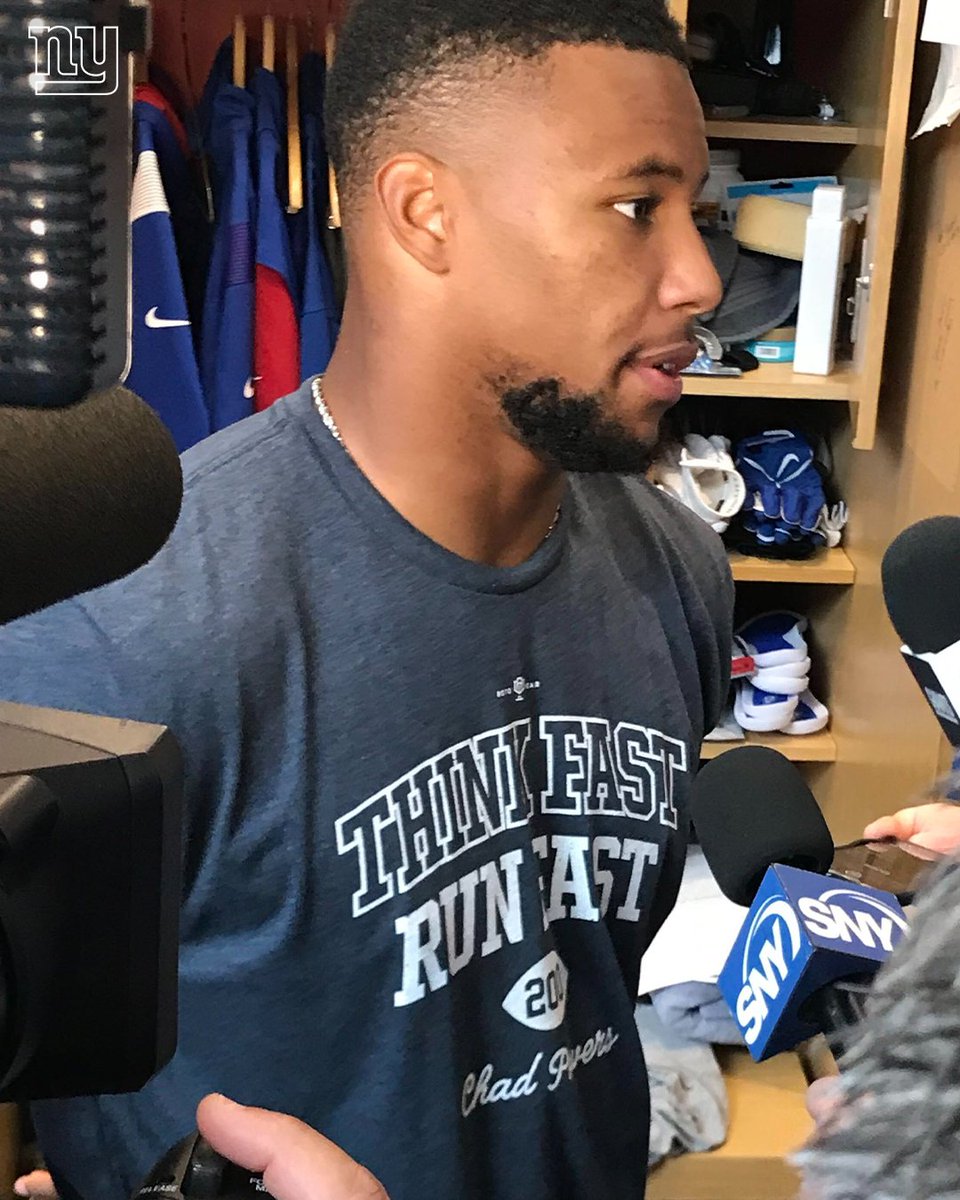 Giants's tweet photo. Chad Powers taught Saquon everything he knows 😉 https://t.co/iXWqUDPpsc