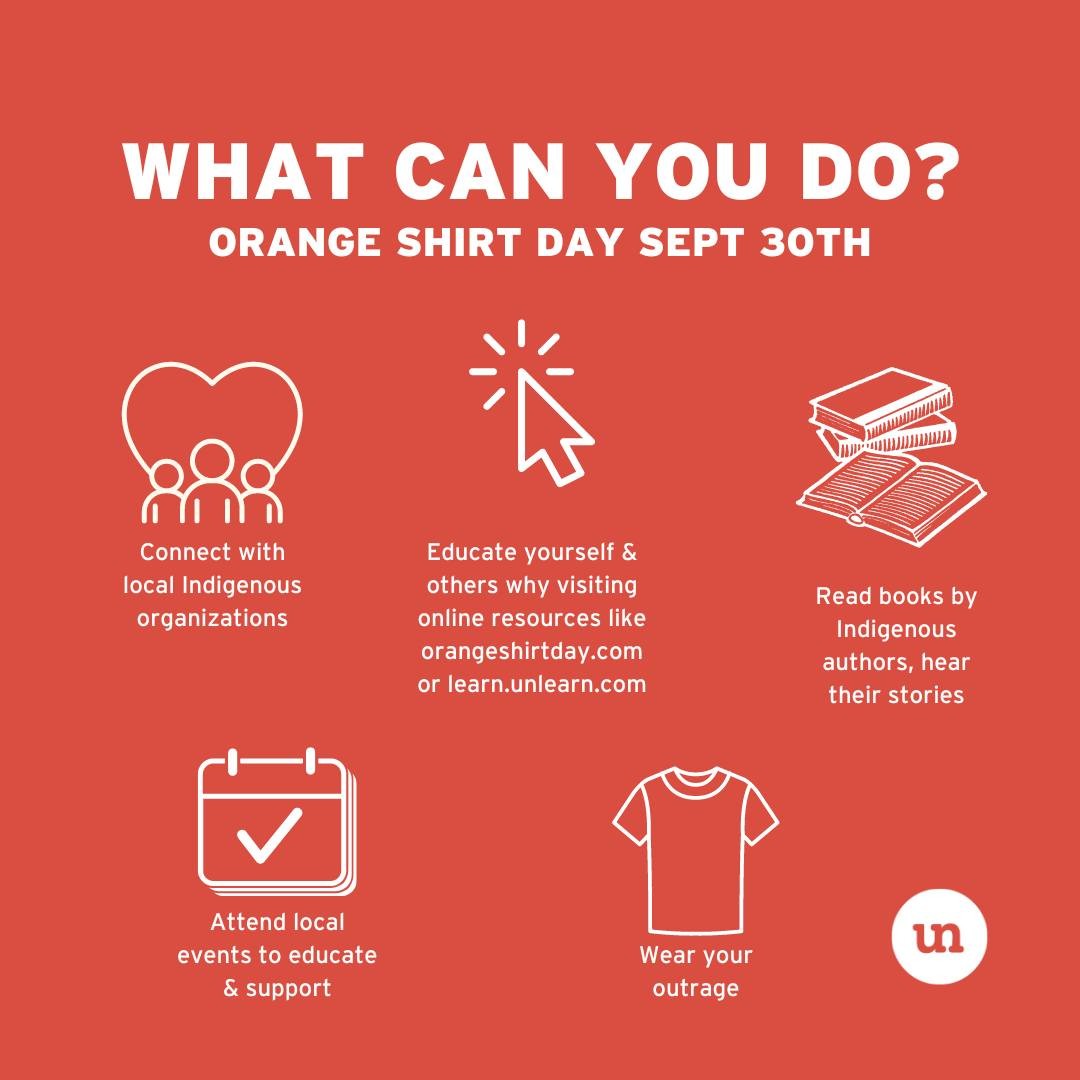 More than an orange t-shirt… One of the many reasons why we wear orange on Sept 30th and other ways you can support #Indigenous #communities on Truth and Reconciliation day. Retweet in support 🧡

#unlearn #orangeshirtday #truthandreconcilition #unlearnhate #discrimination