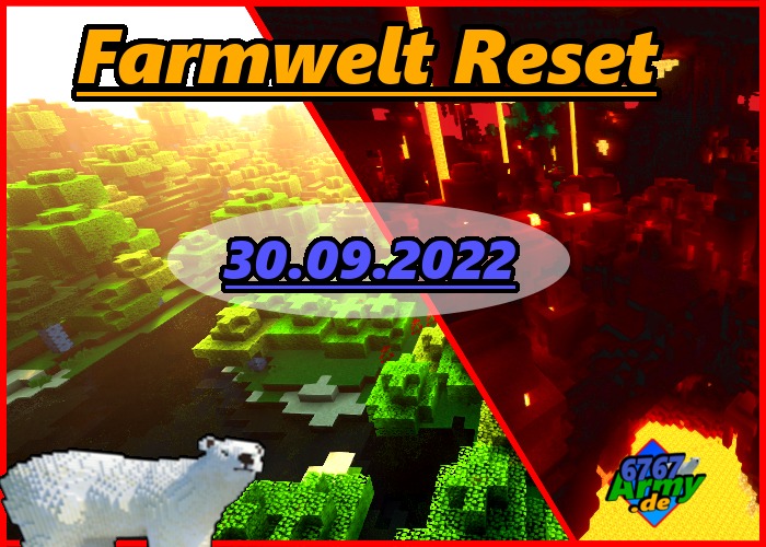frostareanet's tweet photo. Hallo Liebe Community,
 Information!

Morgen die Nacht werden die Farmwelten Resetet auf unserem Minecraft-Server!!

Die Farmwelten können noch bis zum 01.10.2022 um 04:59 Uhr genutzt werden zum Farmen!
Ab 05:00 Uhr sind die Neuen Farmwelten da und können neu Erkundet werden https://t.co/x47O8ErR0S