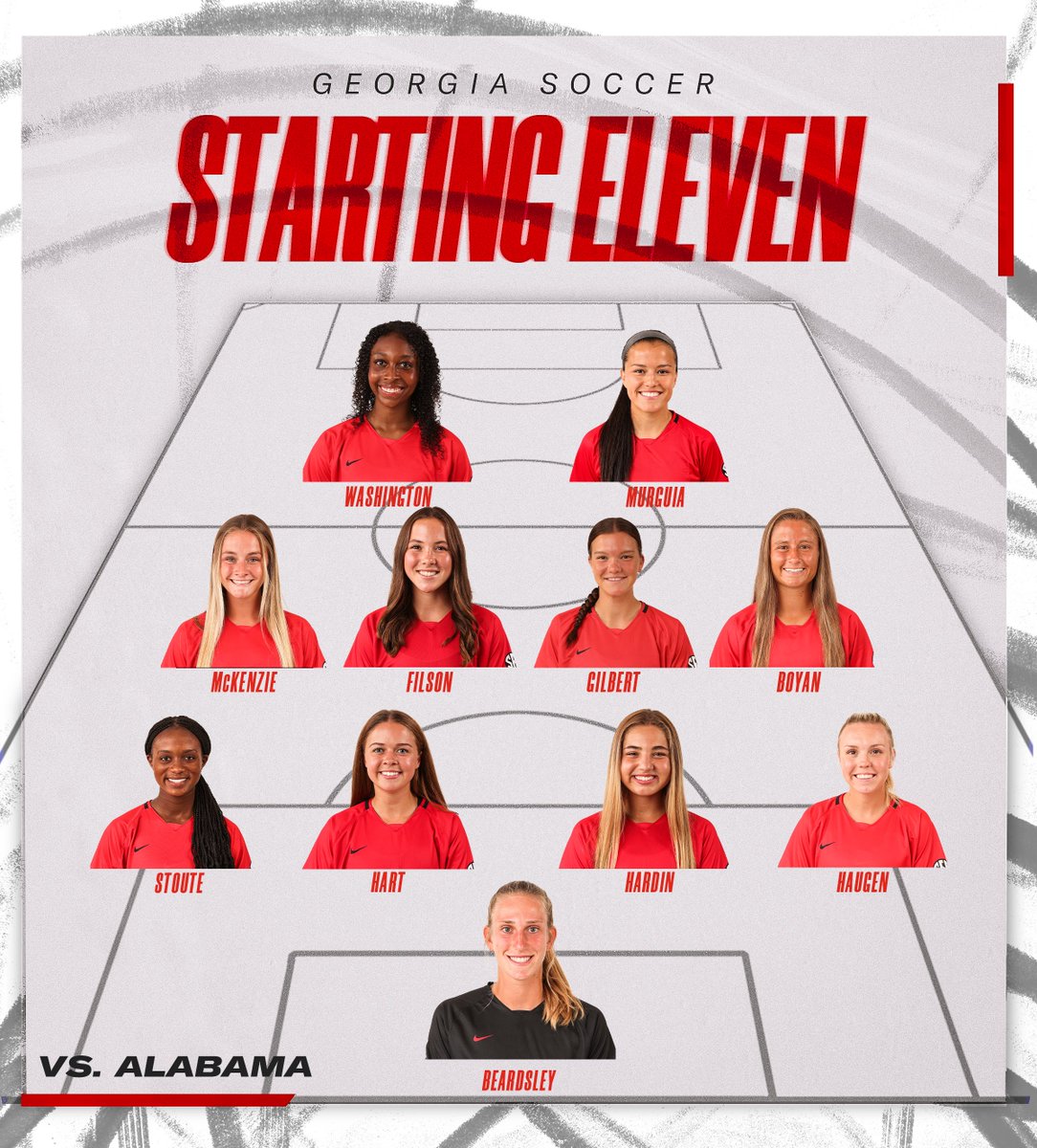 UGASoccer's tweet photo. ⚽️ Presenting tonight's Starting XI against @AlabamaSoccer!

#Driven // #GoDawgs https://t.co/QdsSoooacV