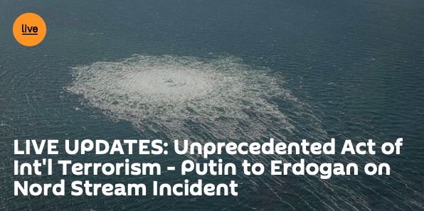 SputnikInt's tweet photo. #UPDATE | Pentagon says won't get ahead of Nord Stream leak probe after reports US jets circled site
#SputnikUpdate
➡️ https://t.co/fUq8vrtaT0 https://t.co/WRN9lpKwP5