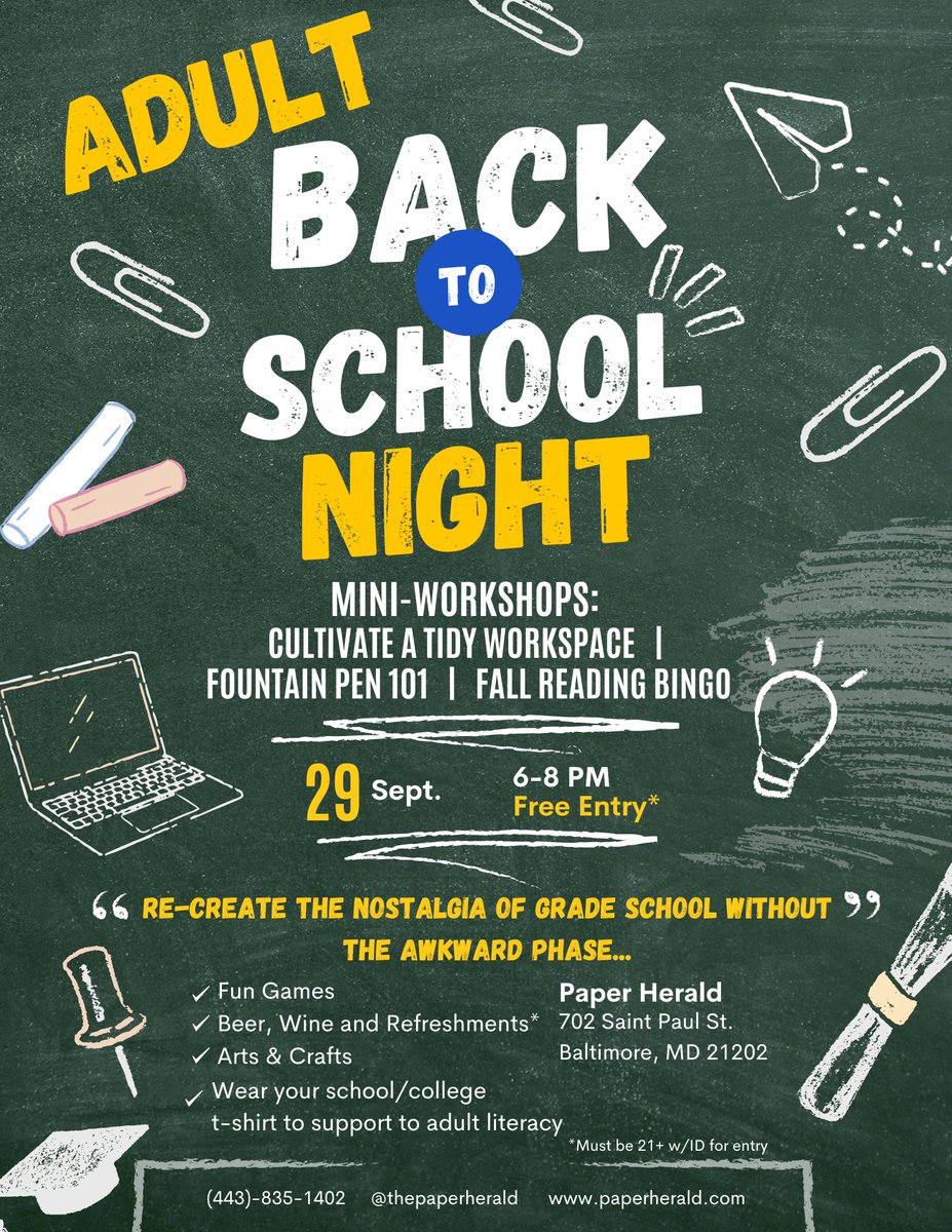Come out and join us tonight the Paper Herald for a fun Back to School fundraiser benefitting the Adult Learning Center.  Can't make it out? - You can donate here: adultlearningcenter.wedid.it