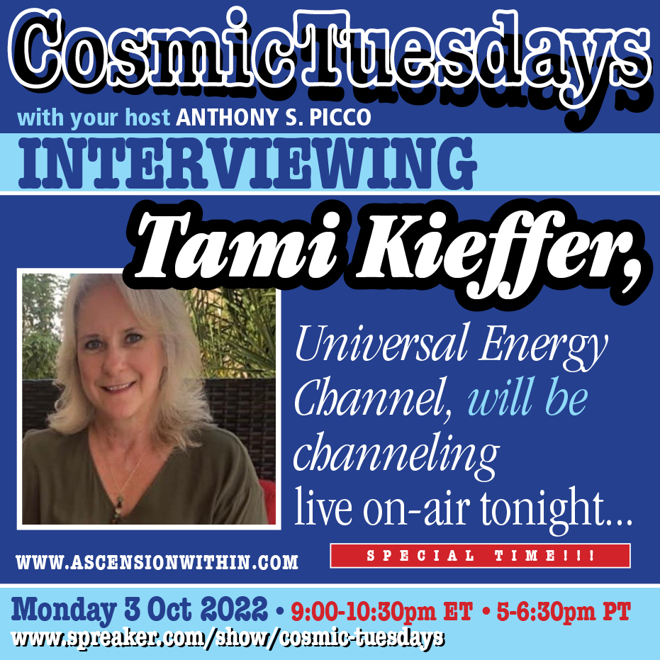 aspicco's tweet photo. On Monday, October 3, 2022, Tami Kieffer will be joining us to channel on-air... This will be interesting. PLEASE NOTE: The show will air ONE HOUR LATER than usual, at 9pm Eastern Time... https://t.co/84N8dOcl3b