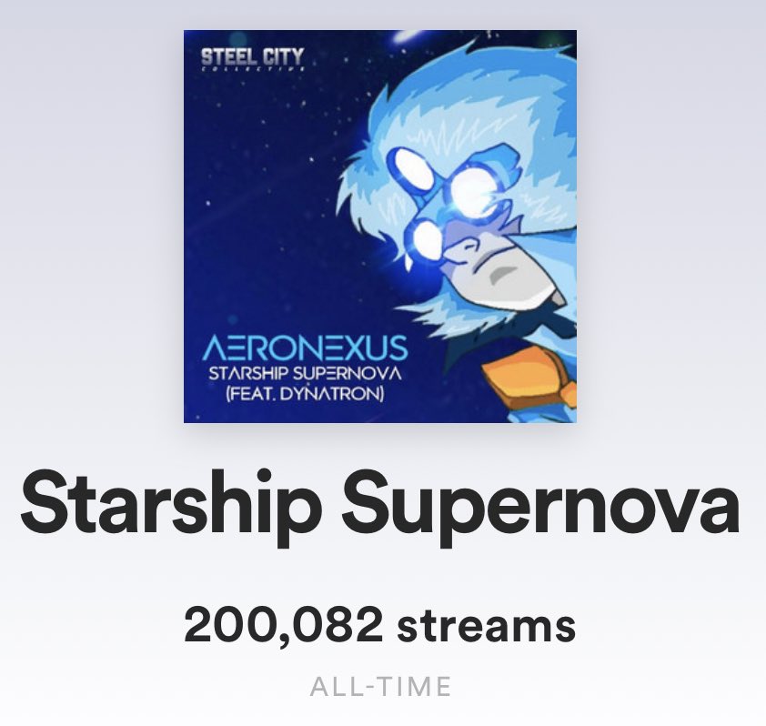 STARSHIP SUPERNOVA HIT 200,000 STREAMS !! THANK YOU ALL SO MUCH!! 💙🤘🔥